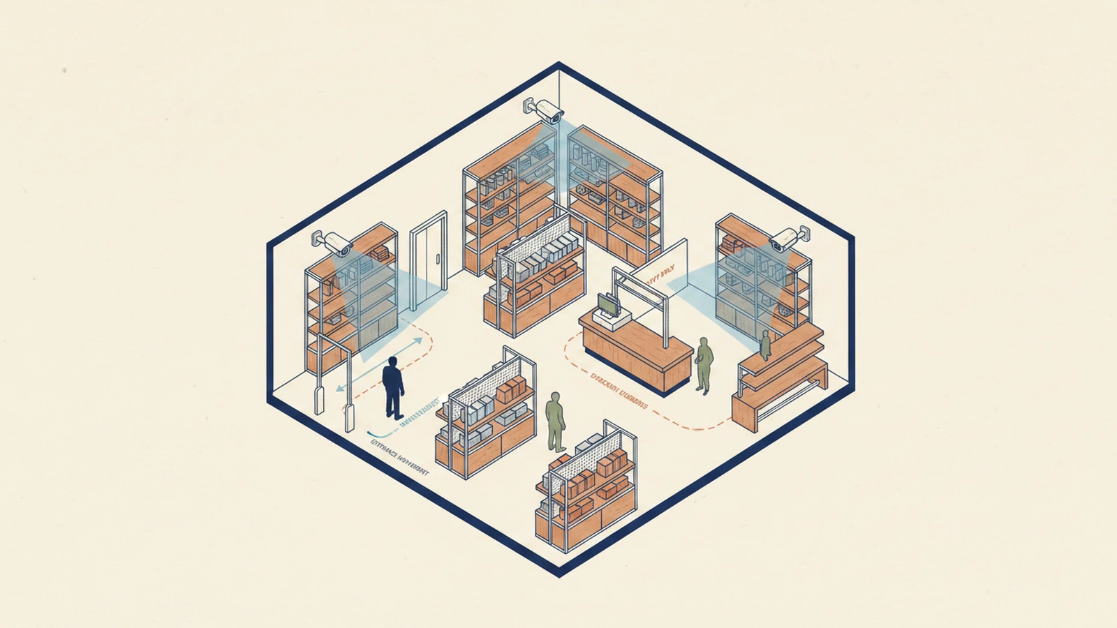 CCTV industry case study scenes for retail, logistics, parking, and data center security