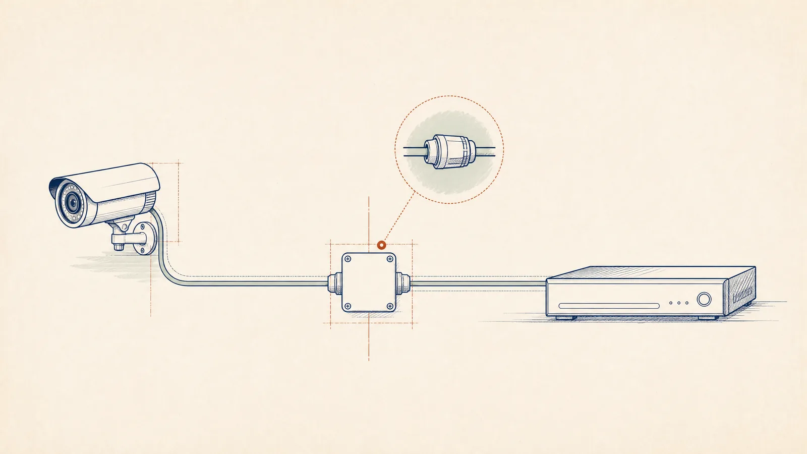 IP camera network security and link health illustration